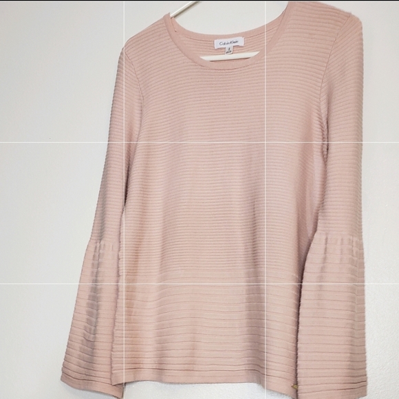 Calvin Klein Bell Sleeve Blouse Top Bohemian Cottagecore Barbiecore Designer - Picture 8 of 15